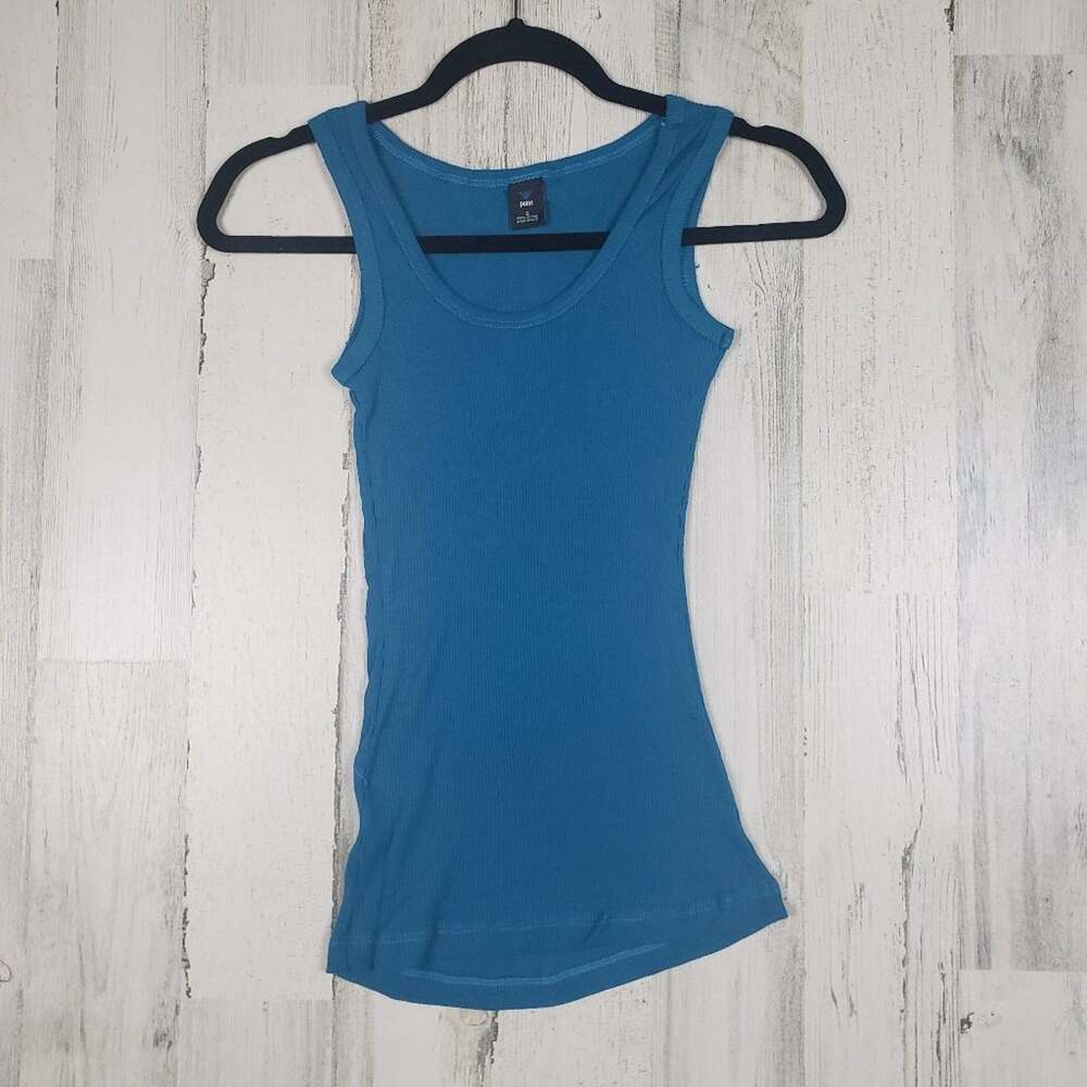 NWOT Point Sportswear Teal Blue Ribbed Tank Top Women’s Size Medium
